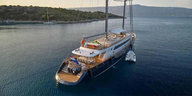 a boat on the water aboard DALMATINO Yacht for Sale