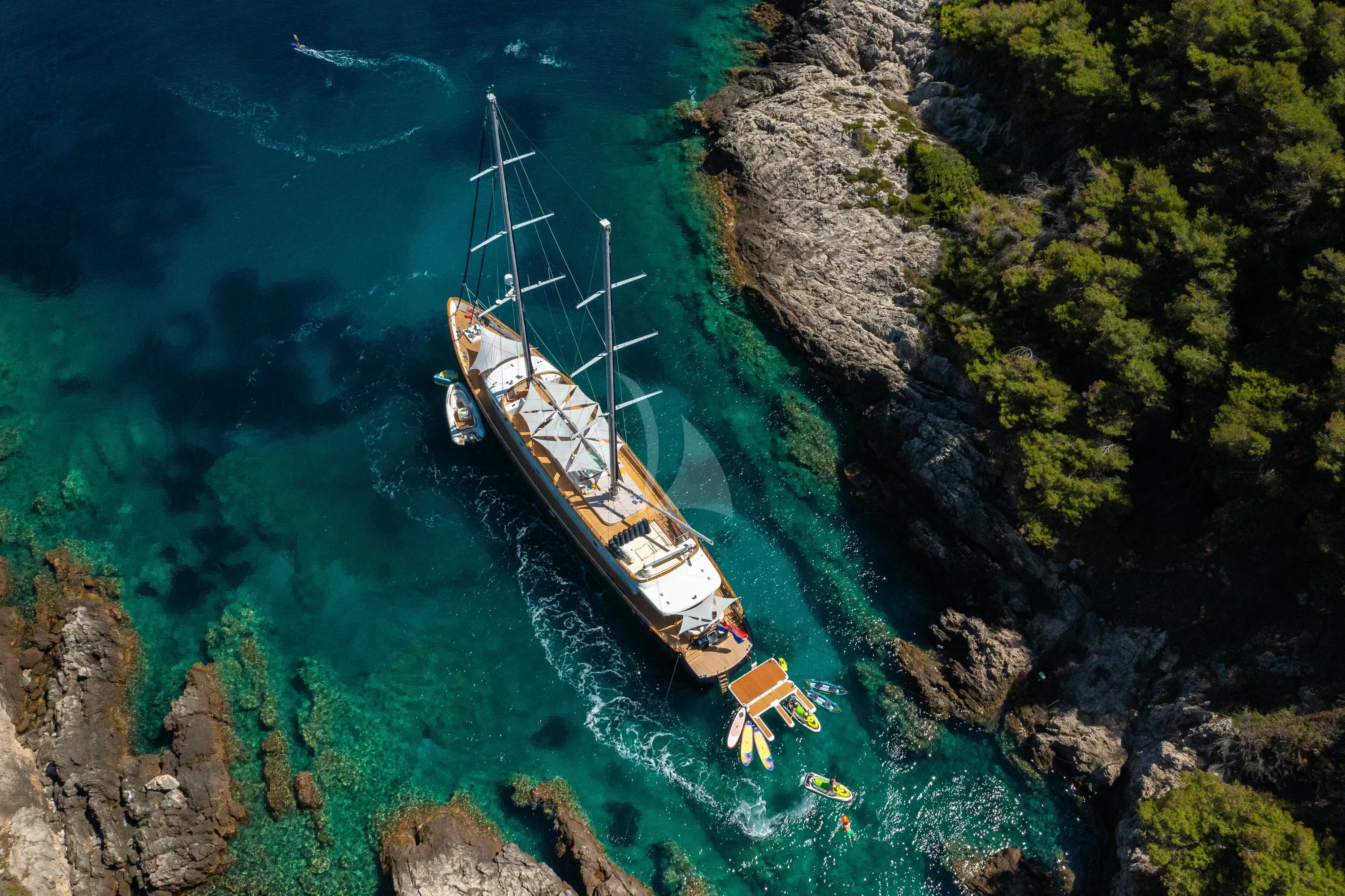 a boat on the water aboard DALMATINO Yacht for Sale