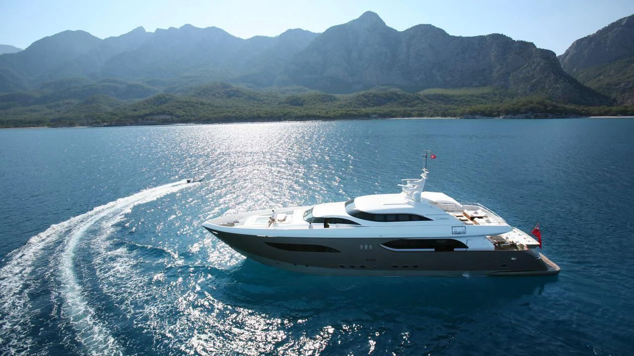 a boat on the water aboard QHT Yacht for Sale