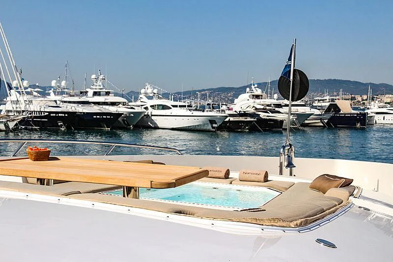 a boat in the water aboard QHT Yacht for Sale