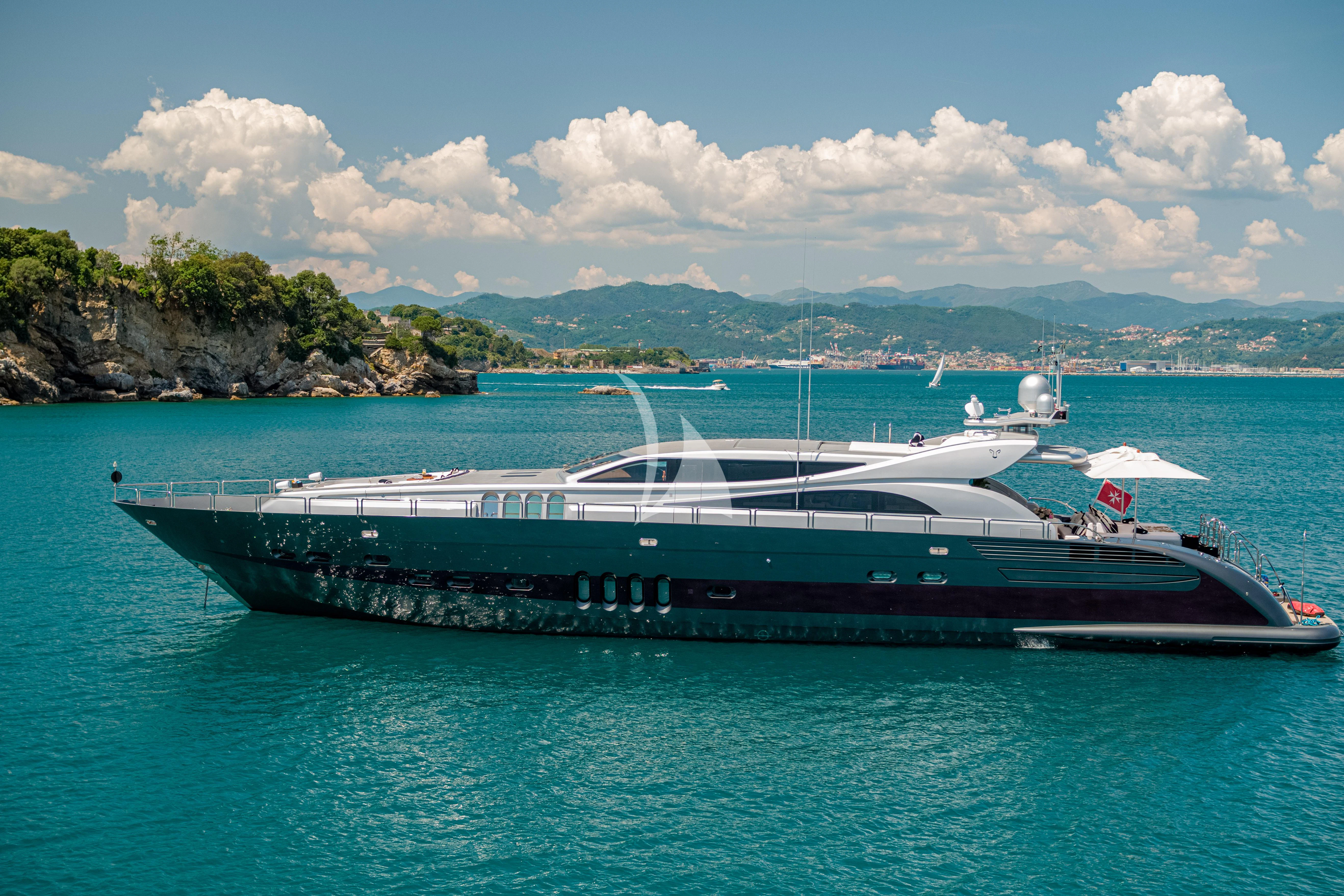 a boat on the water aboard MANU V Yacht for Sale