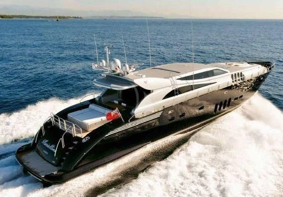 a boat on the water aboard MANU V Yacht for Sale