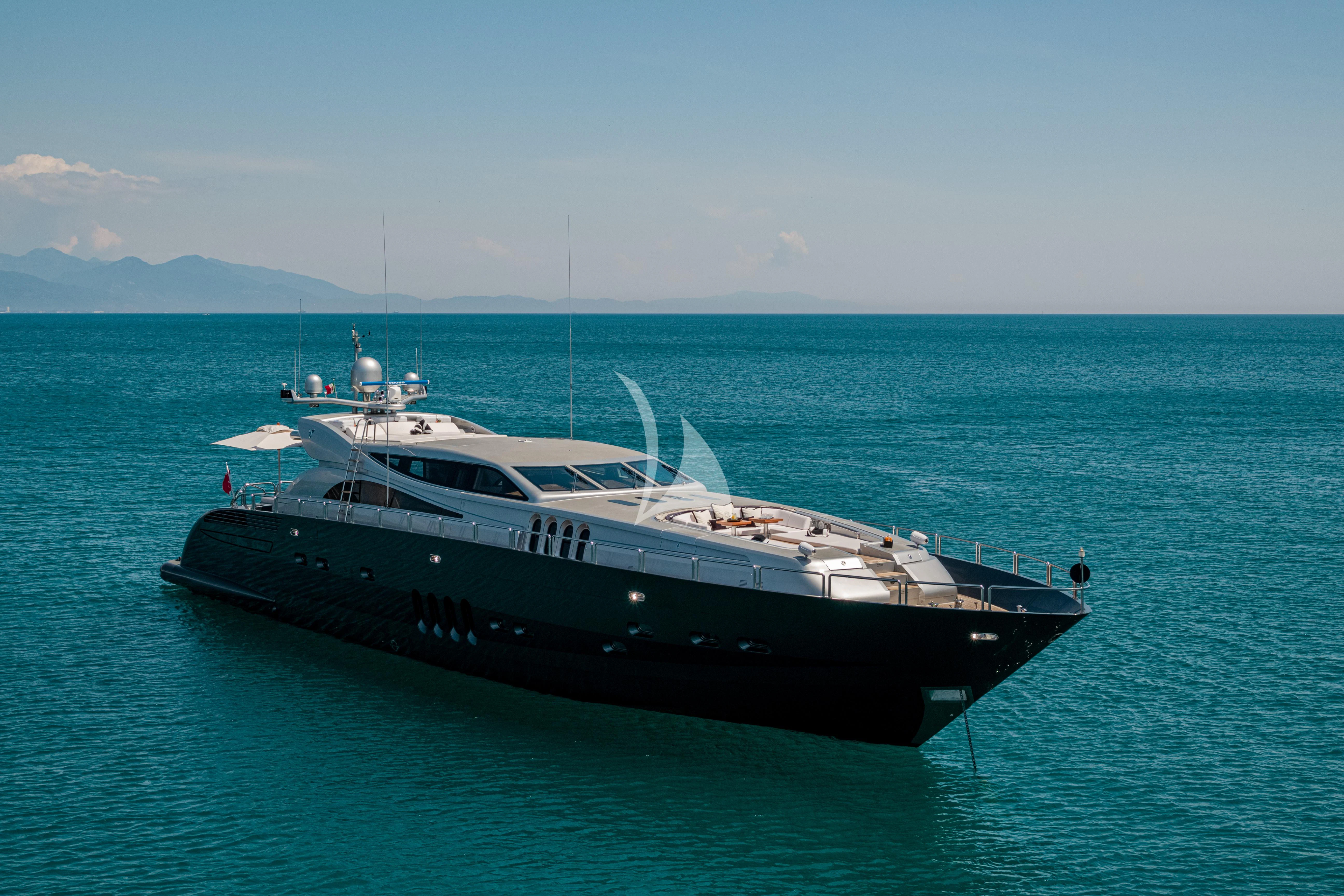 a boat in the water aboard MANU V Yacht for Sale