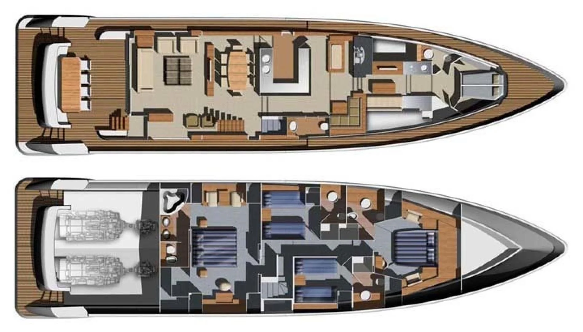 diagram, engineering drawing aboard BLUWATER Yacht for Sale