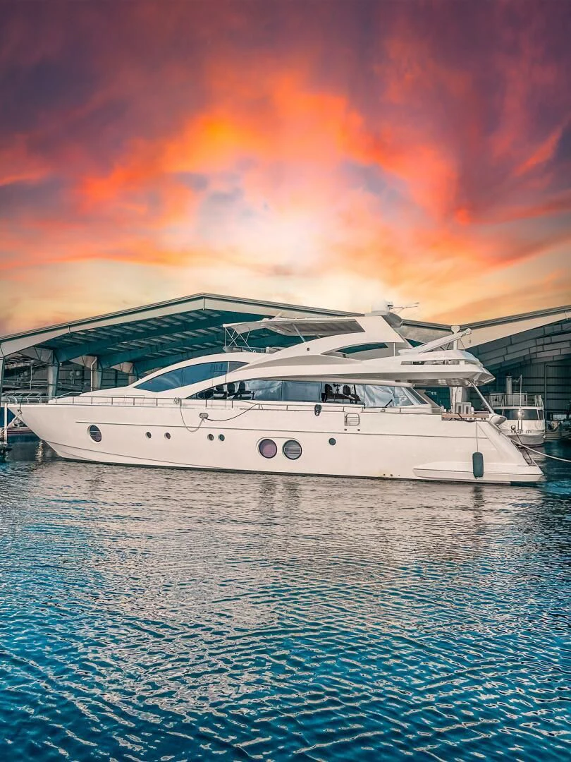 a boat in the water aboard BLUWATER Yacht for Sale