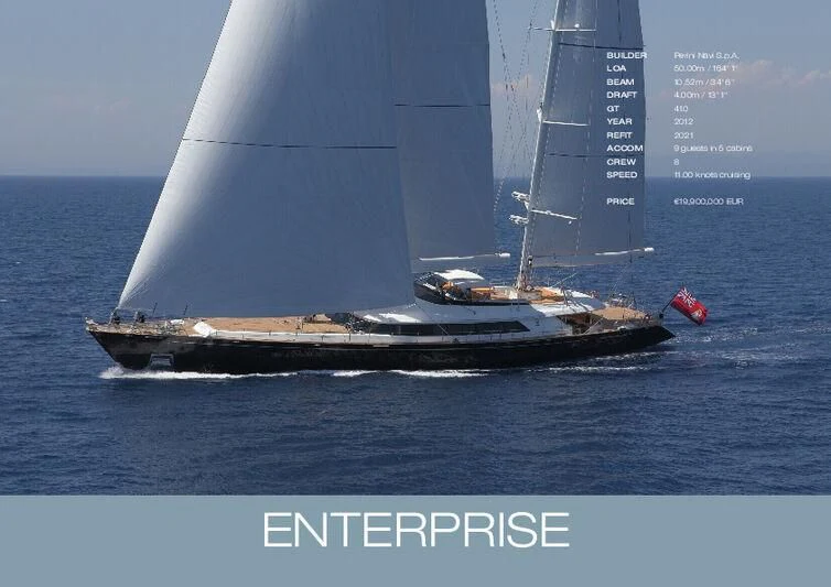 a boat on the water aboard ENTERPRISE Yacht for Sale