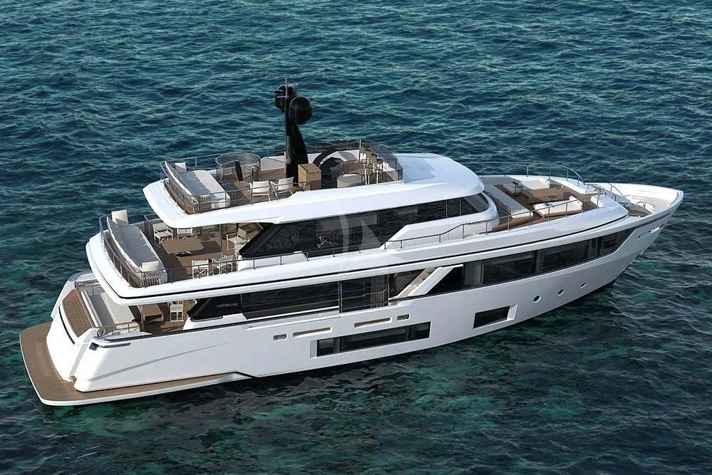 a white yacht in the water aboard JYC Yacht for Sale