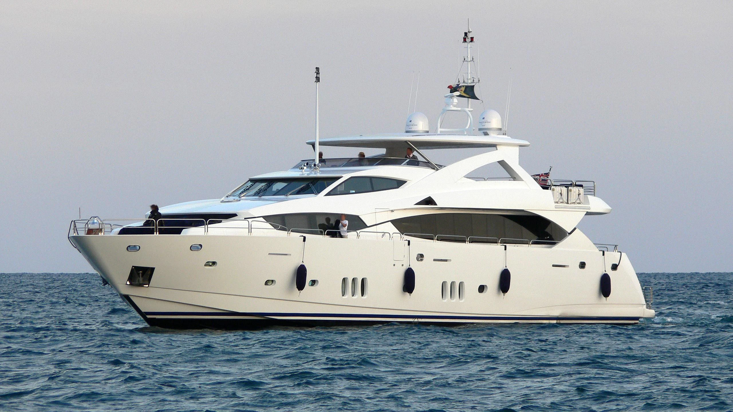 a white yacht in the water aboard ALEXANIA Yacht for Sale
