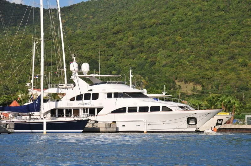 a boat in the water aboard ORINOKIA Yacht for Sale