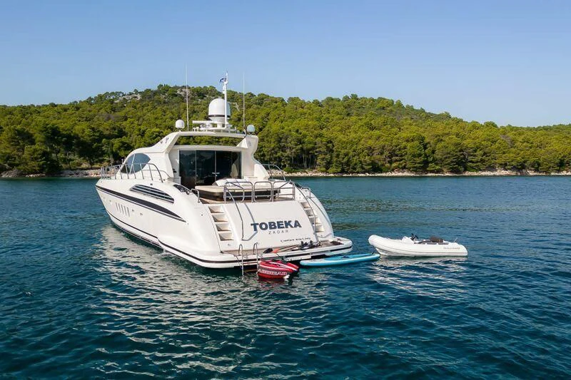 a boat on the water aboard TOBEKA Yacht for Sale