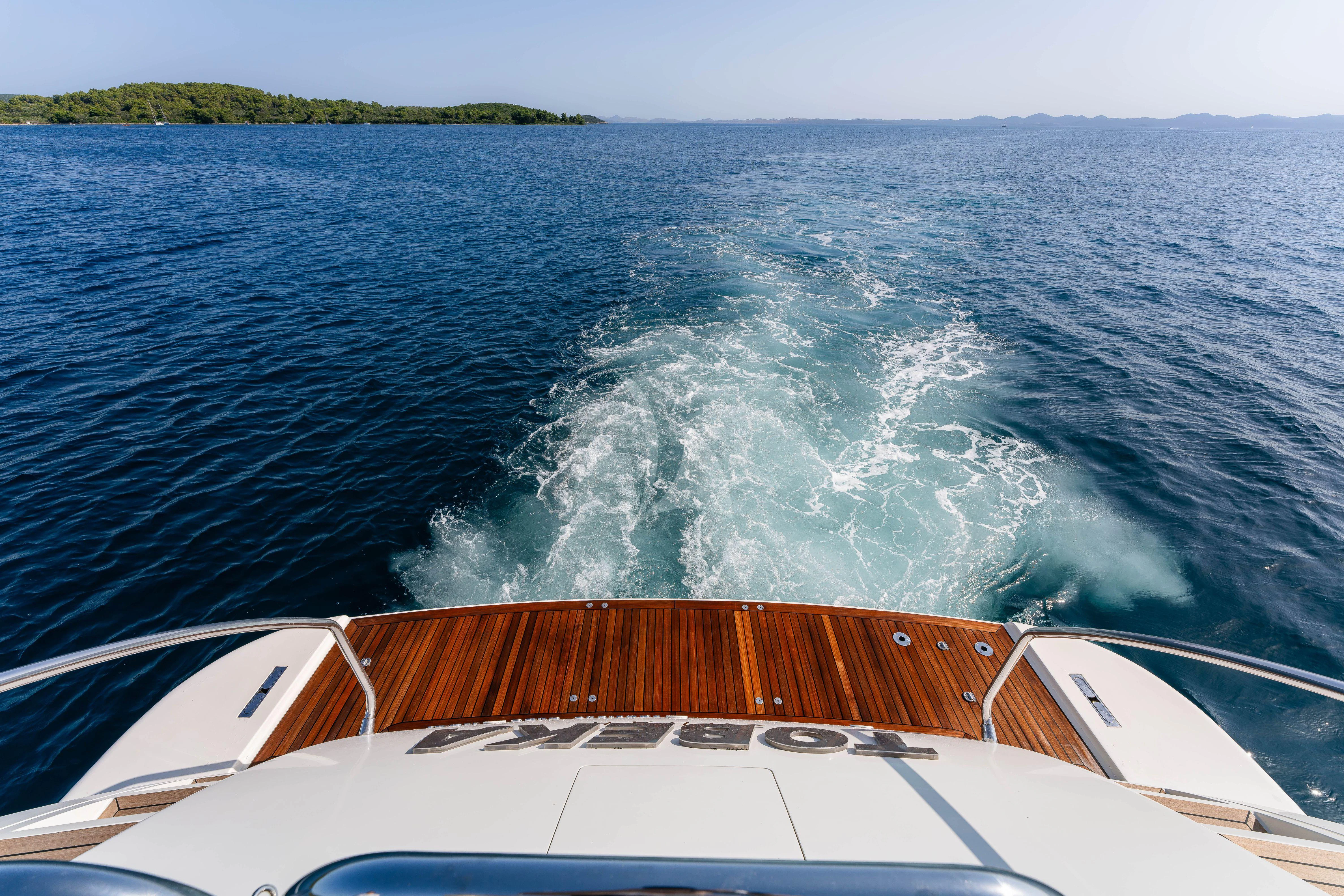 a boat on the water aboard TOBEKA Yacht for Sale