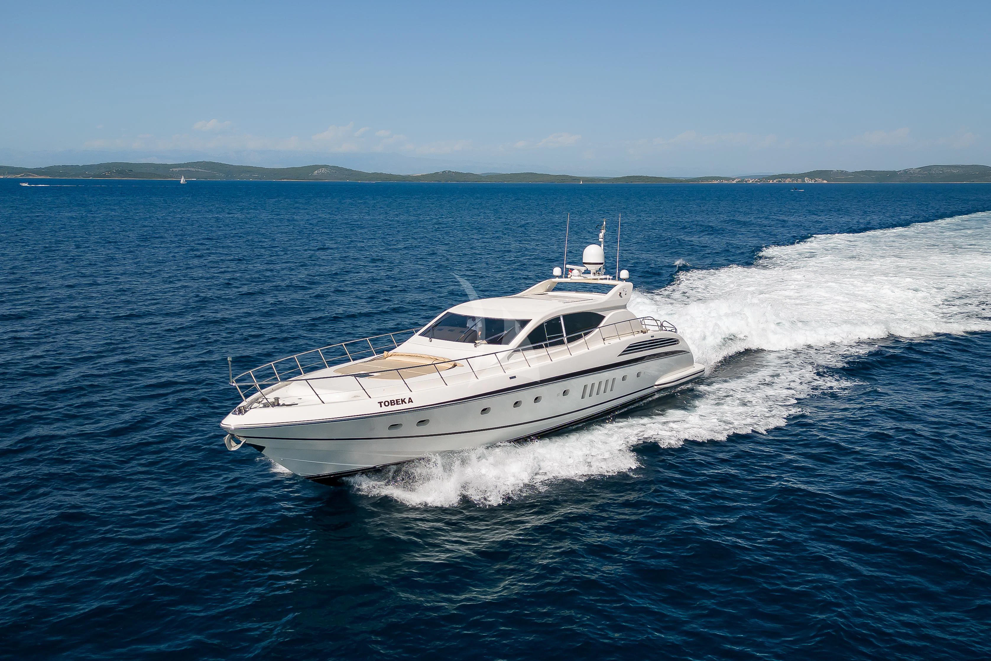 a boat on the water aboard TOBEKA Yacht for Sale