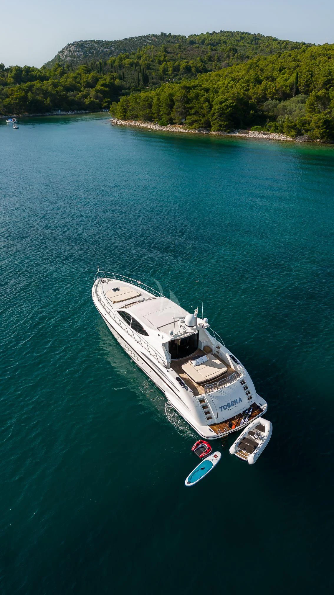 a boat on the water aboard TOBEKA Yacht for Sale