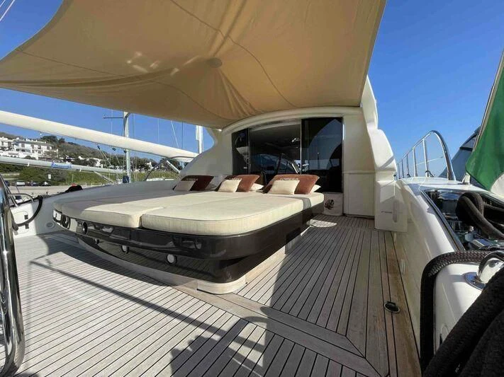 a boat on a deck aboard TOBEKA Yacht for Sale