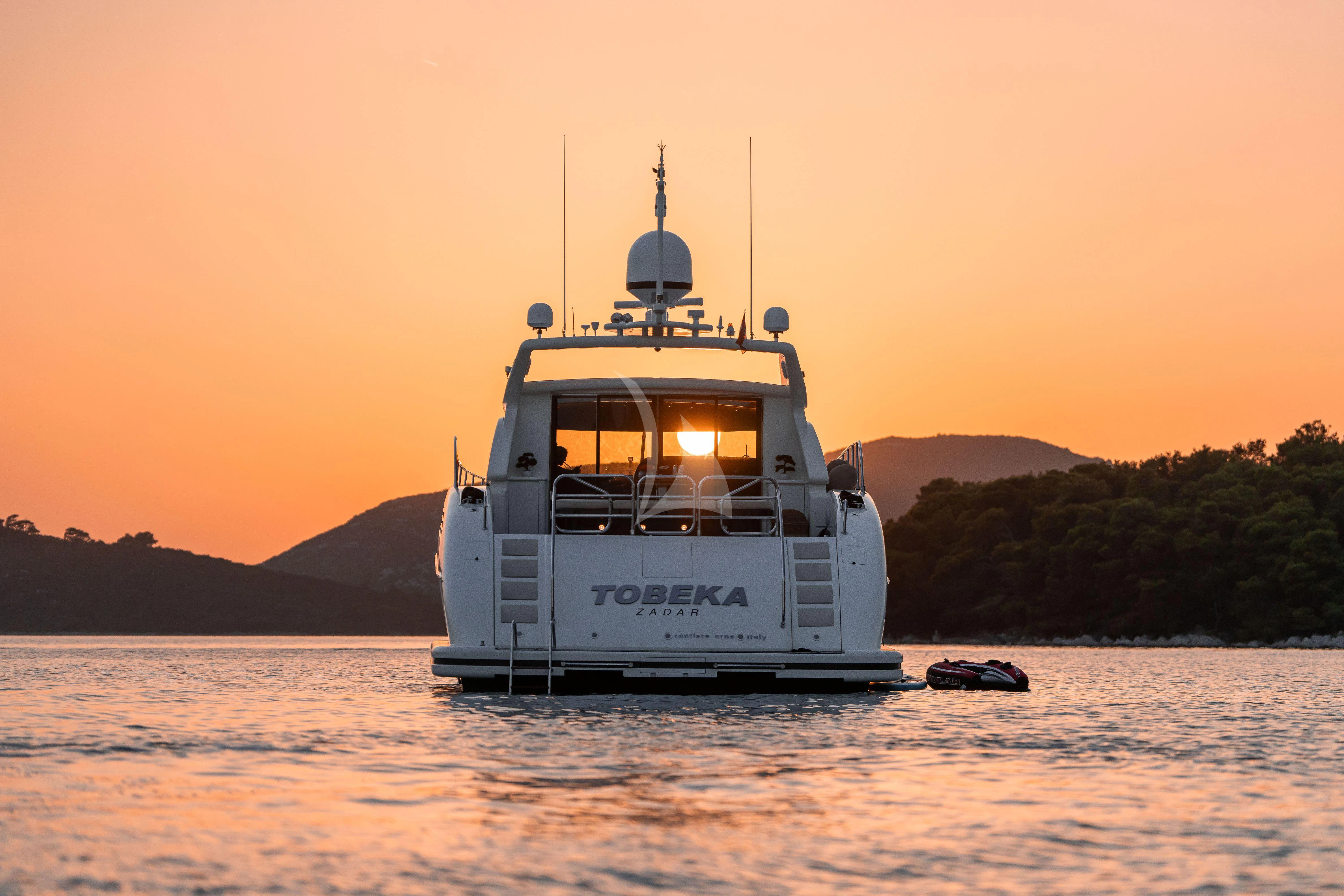 a boat on the water aboard TOBEKA Yacht for Sale