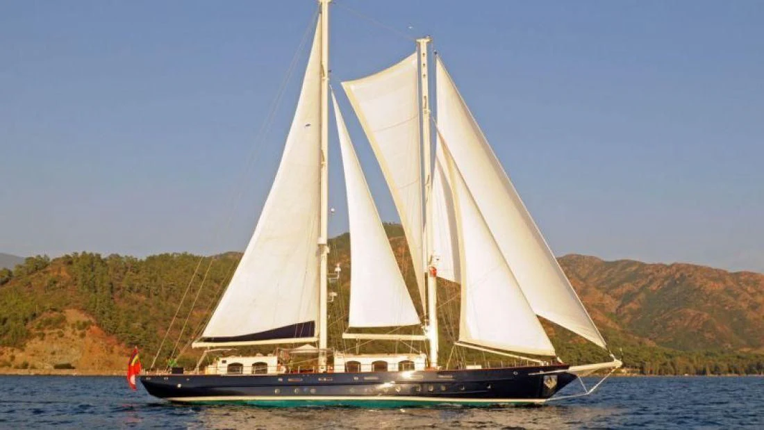 a sailboat on the water aboard OFELIA Yacht for Sale