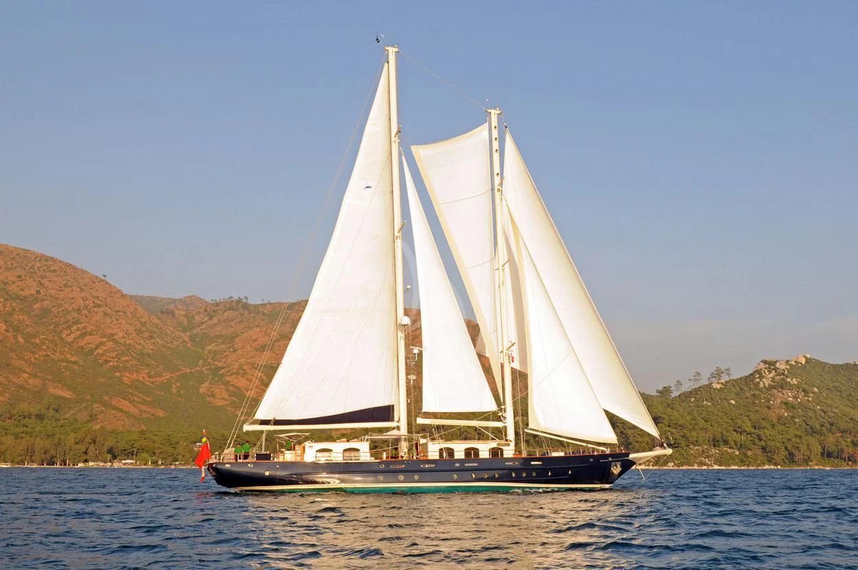 a sailboat on the water aboard OFELIA Yacht for Sale
