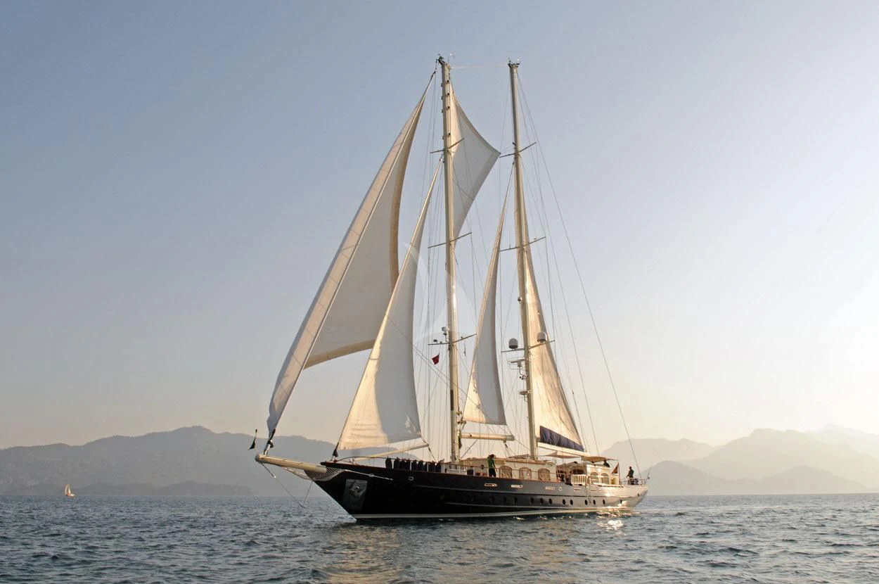a sailboat on the water aboard OFELIA Yacht for Sale