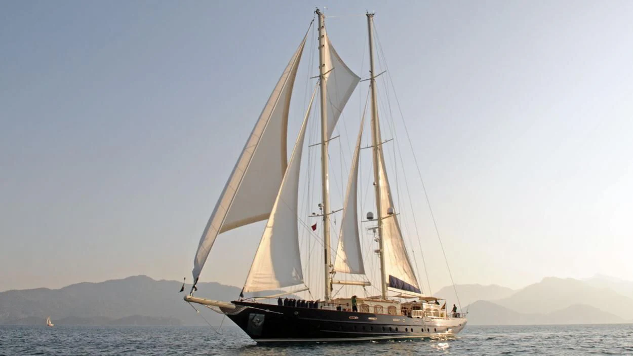 a sailboat on the water aboard OFELIA Yacht for Sale