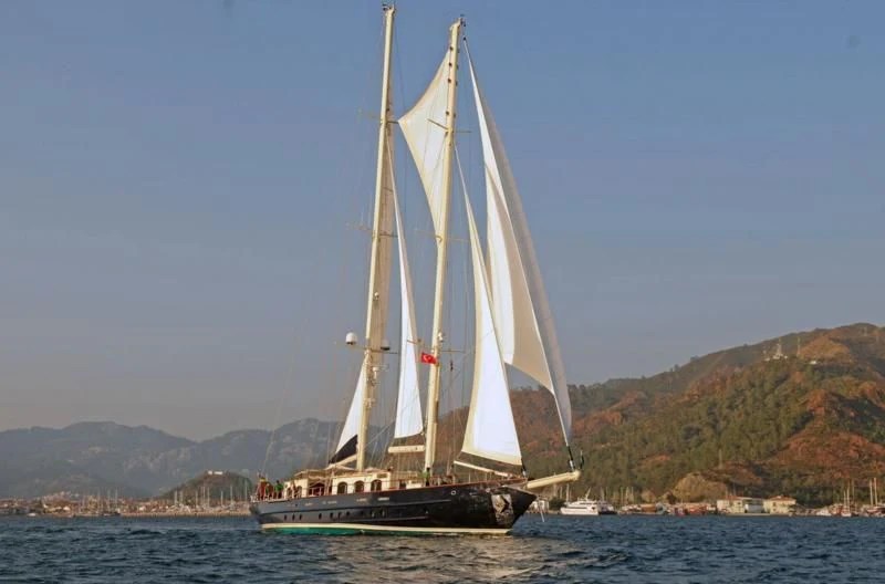 a sailboat on the water aboard OFELIA Yacht for Sale