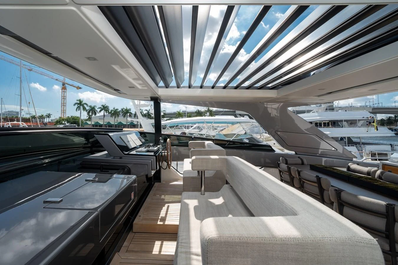inside of a car aboard ADIOS Yacht for Charter