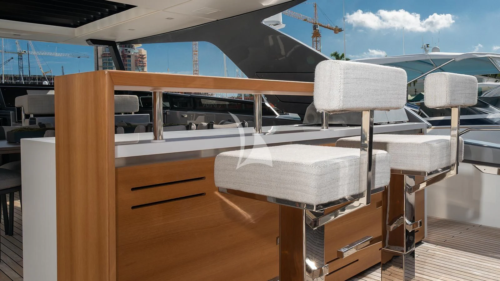 a boat on a deck aboard ADIOS Yacht for Charter