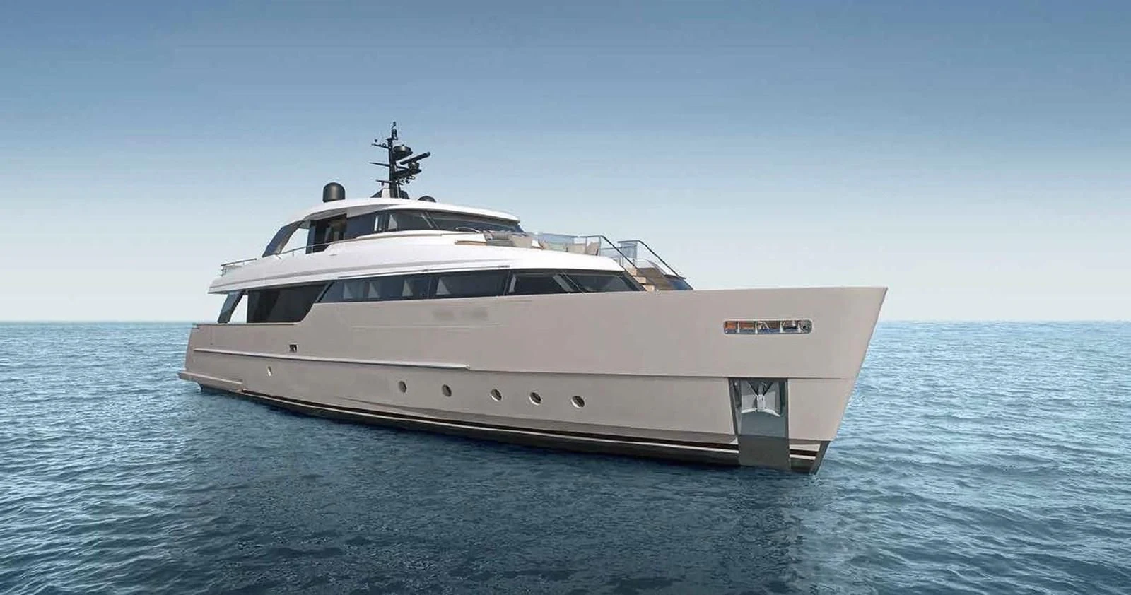 a white yacht in the water aboard ADIOS Yacht for Charter