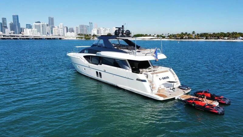 a boat on the water aboard C-DAZE Yacht for Sale