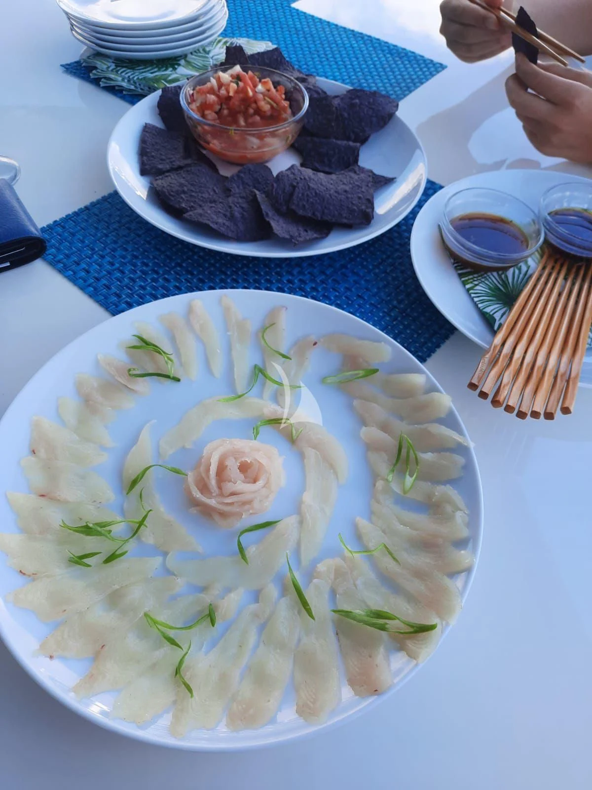 a plate of food aboard C-DAZE Yacht for Sale