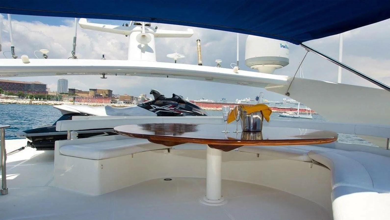 a boat on the water aboard PAMPERO Yacht for Charter