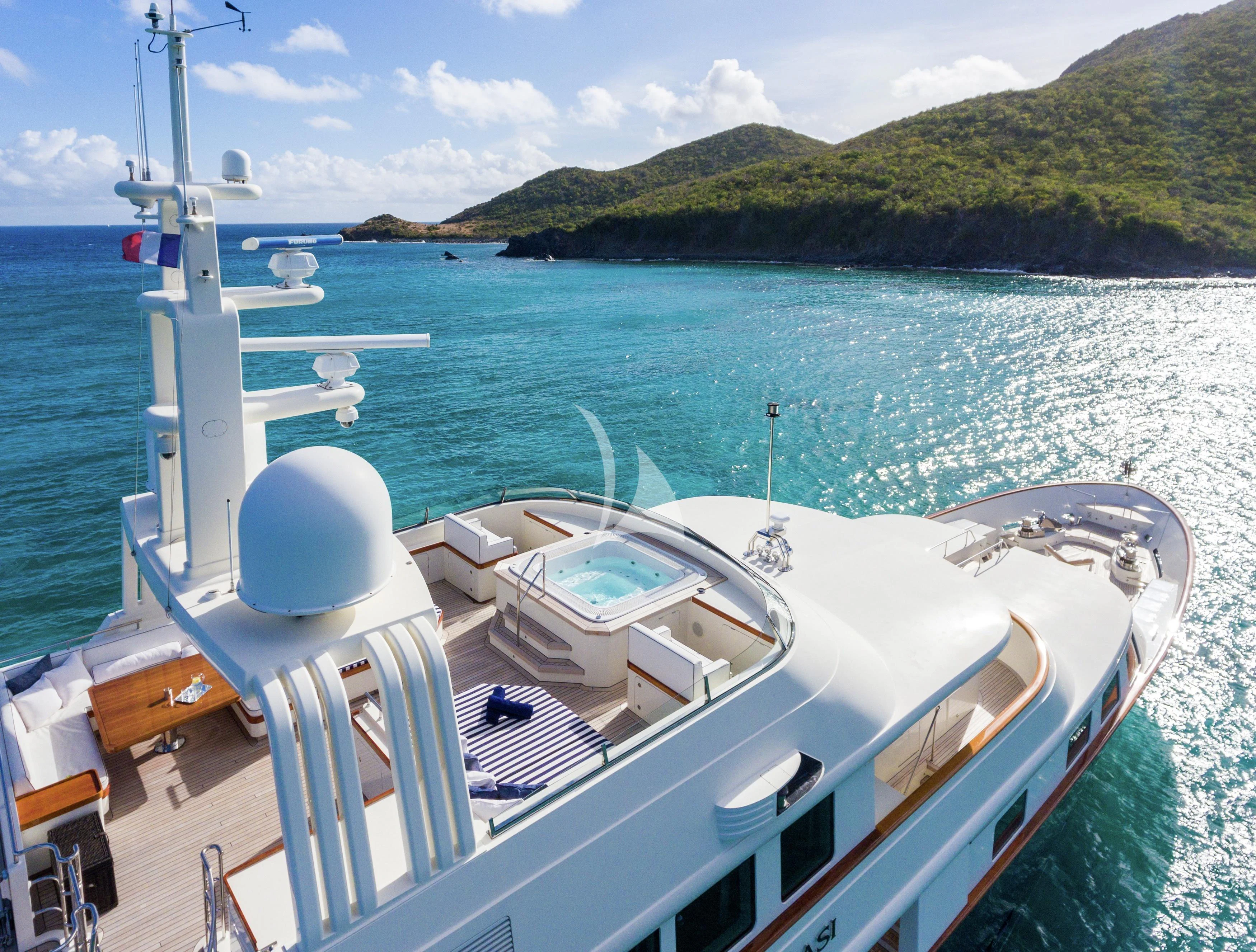 a boat on the water aboard FABULOUS CHARACTER Yacht for Charter