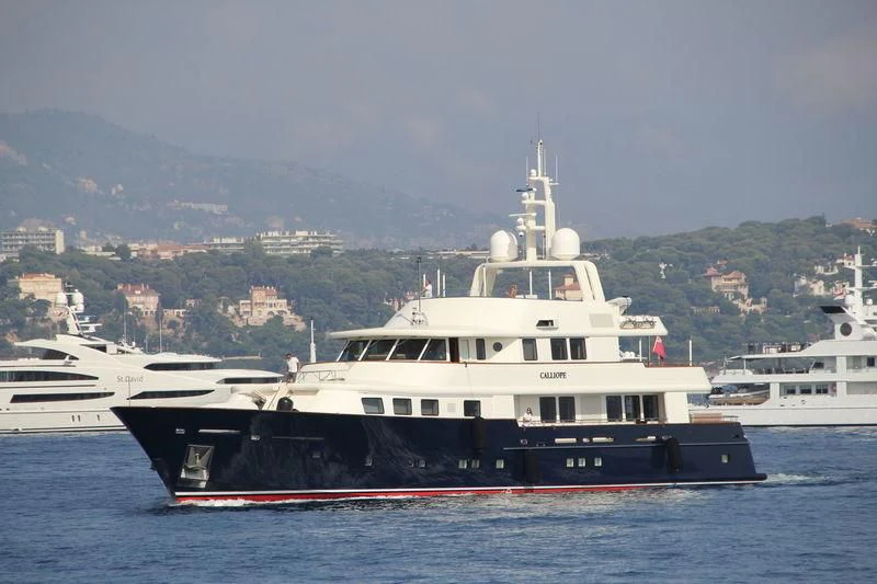 a large boat in the water aboard FABULOUS CHARACTER Yacht for Charter