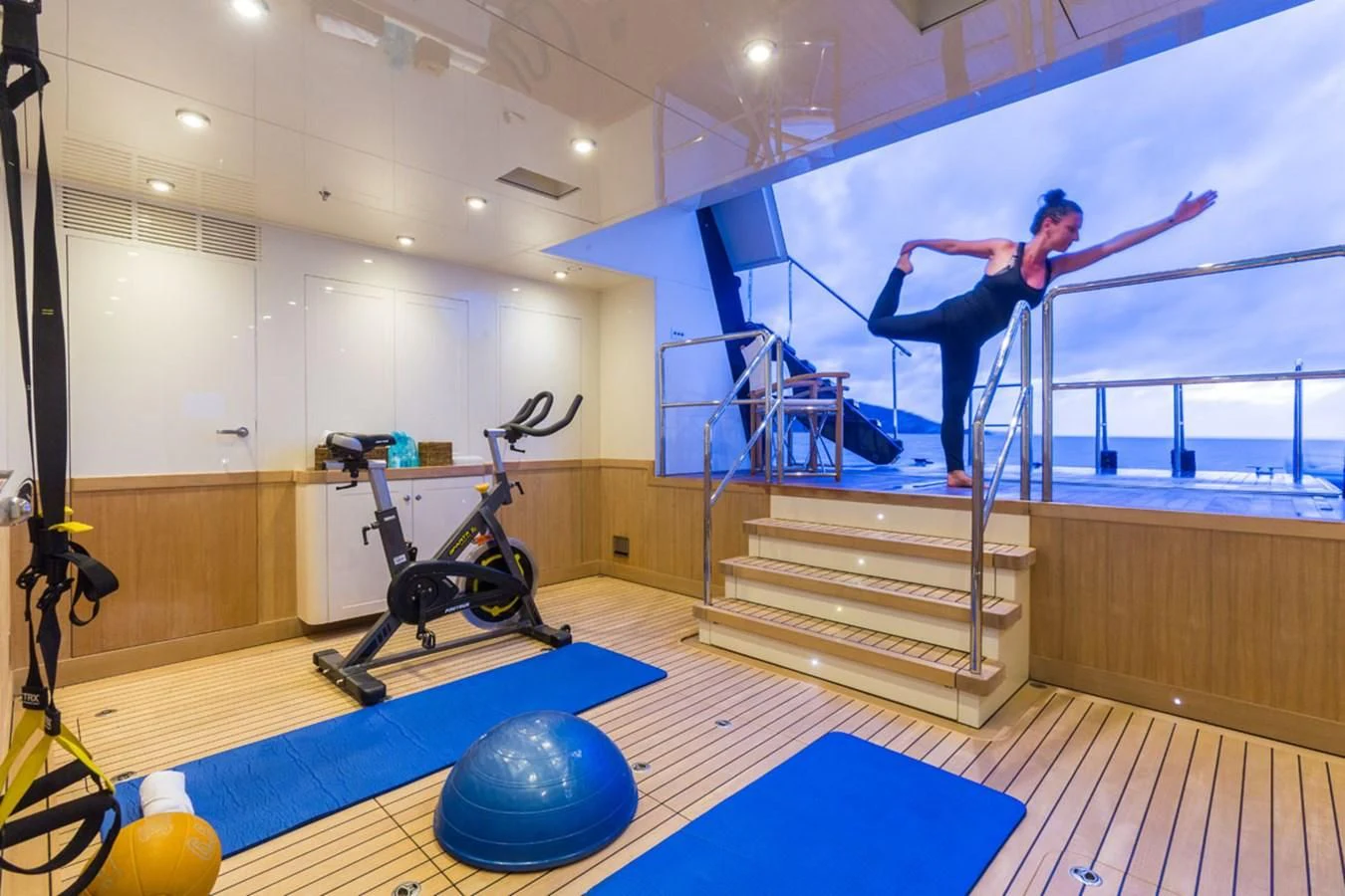 a person standing on a platform aboard FABULOUS CHARACTER Yacht for Charter