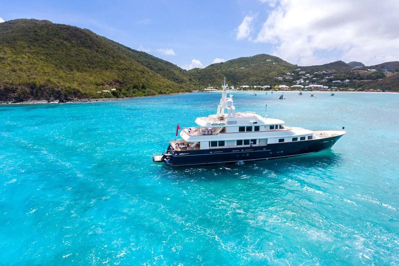 a boat in the water aboard FABULOUS CHARACTER Yacht for Charter
