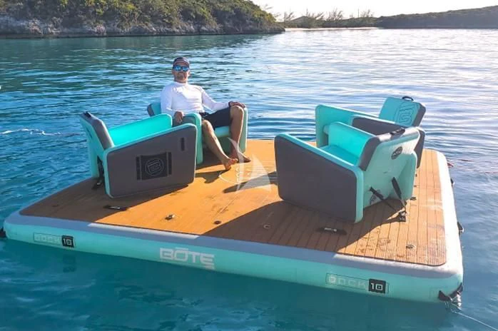 a person sitting in a boat aboard FABULOUS CHARACTER Yacht for Charter