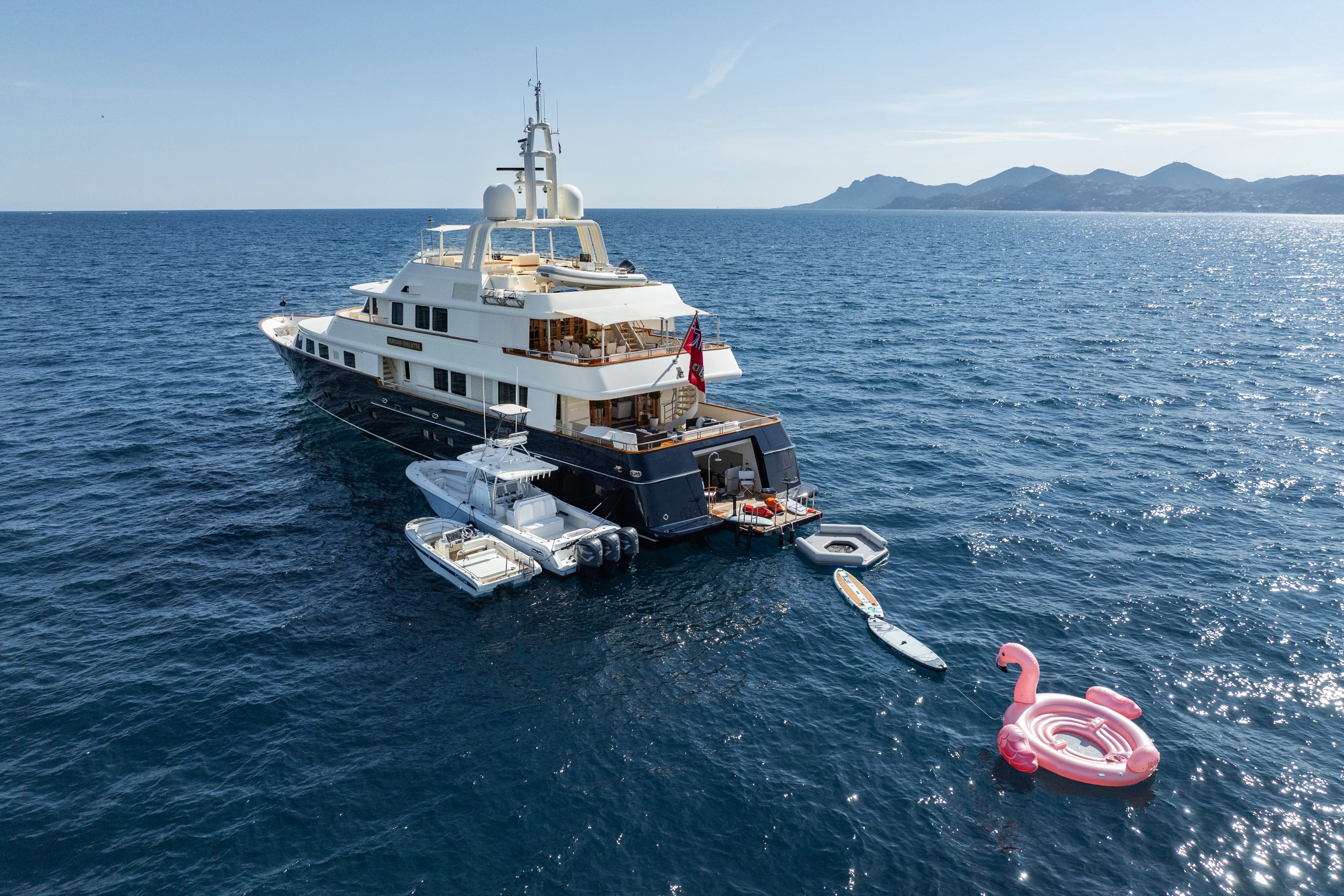 a boat in the water aboard FABULOUS CHARACTER Yacht for Charter