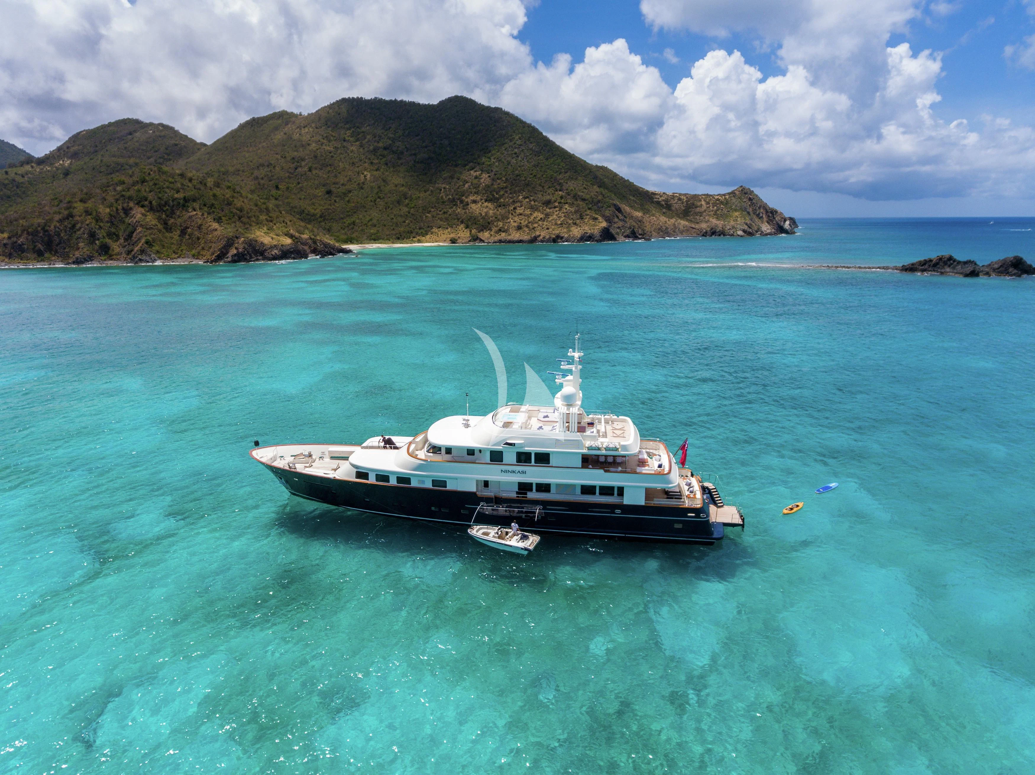 a boat in the water aboard FABULOUS CHARACTER Yacht for Charter