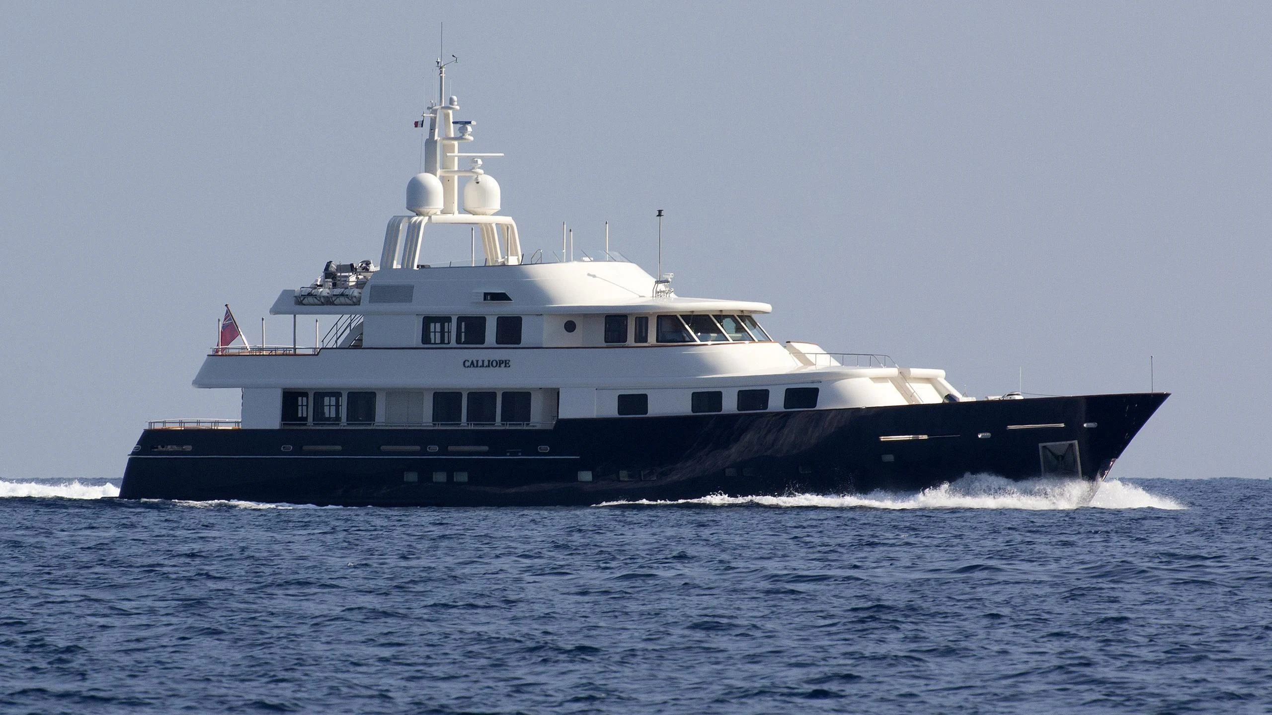 a large ship in the water aboard FABULOUS CHARACTER Yacht for Charter