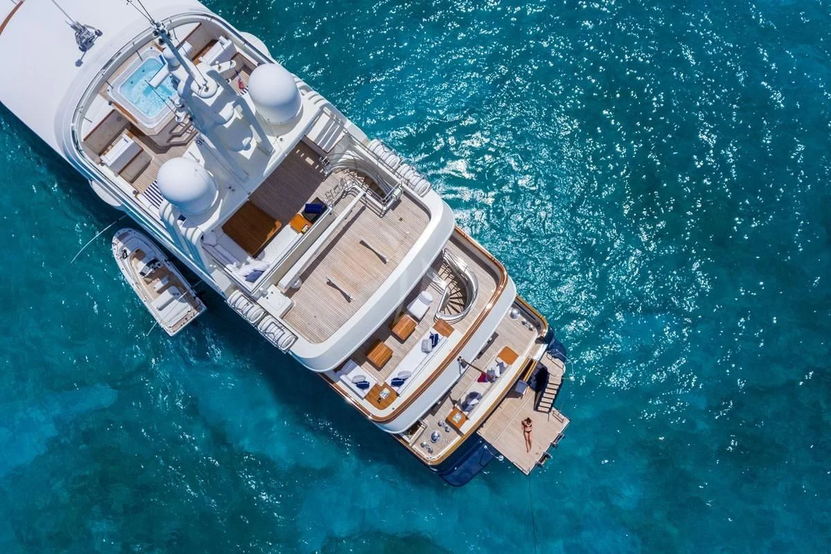 a space ship in the ocean aboard FABULOUS CHARACTER Yacht for Charter