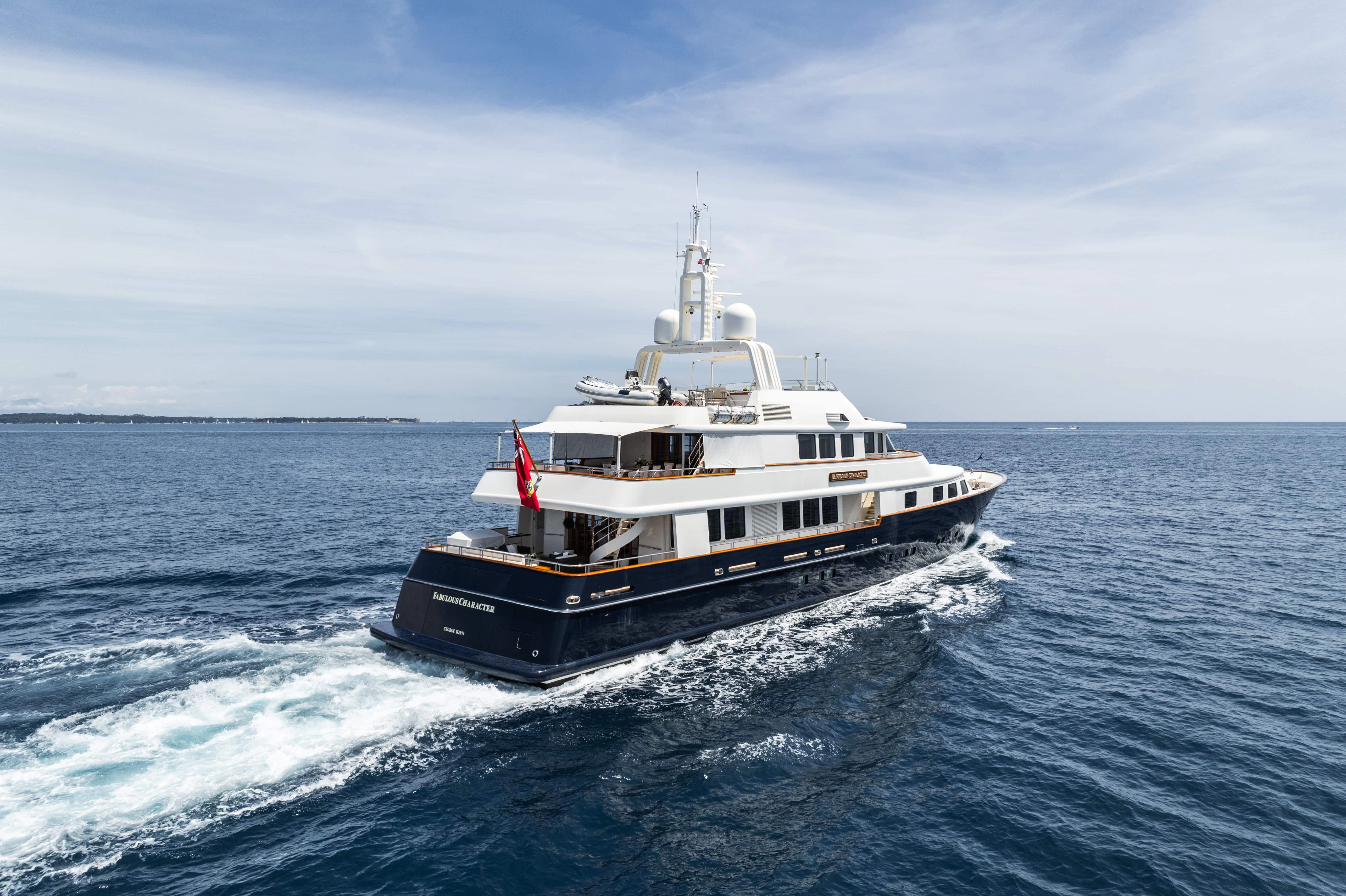 a boat on the water aboard FABULOUS CHARACTER Yacht for Charter