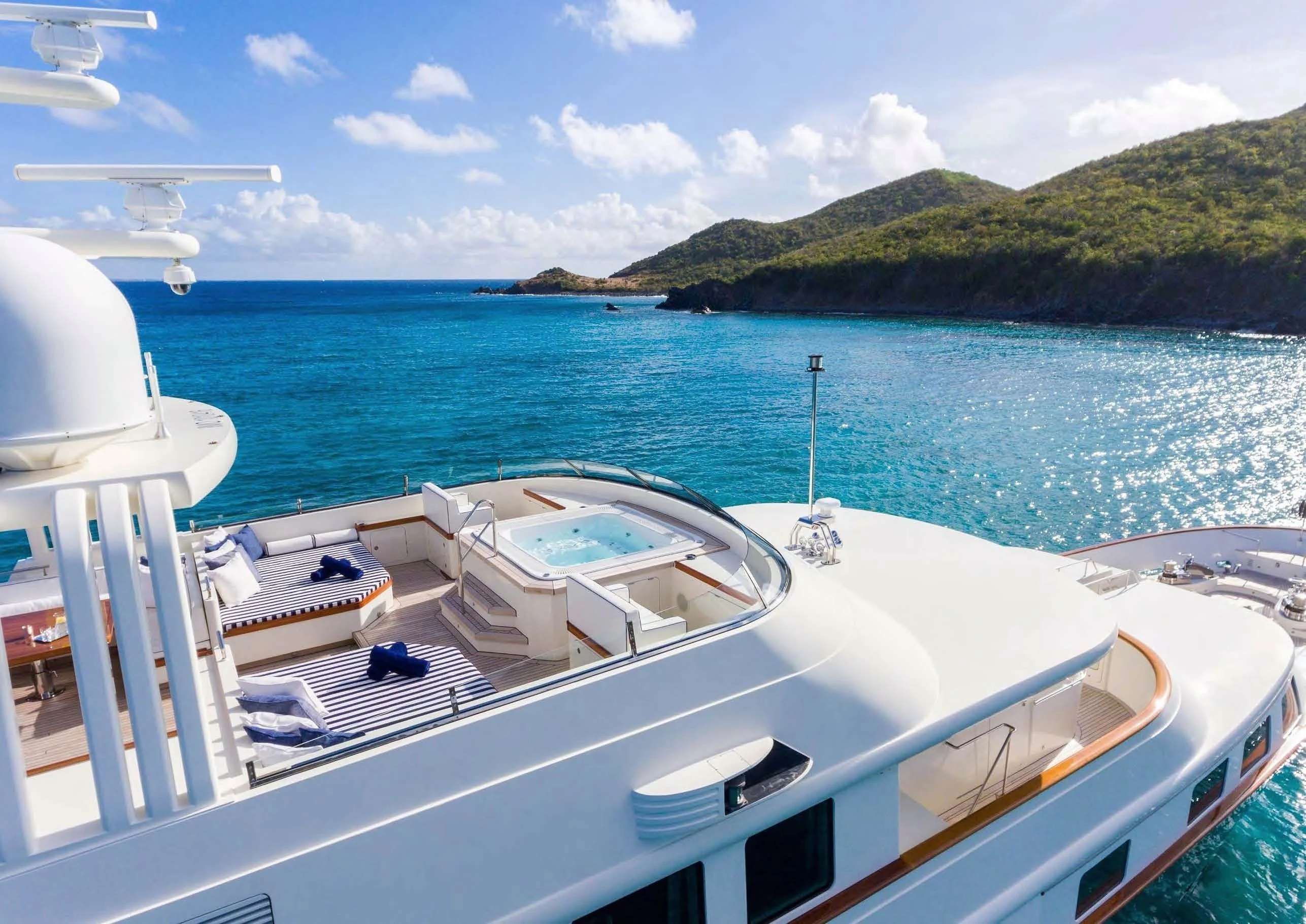 a boat on the water aboard FABULOUS CHARACTER Yacht for Charter