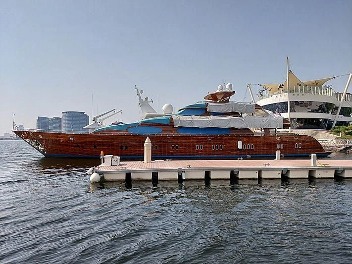 a large ship on a body of water aboard TIGER Yacht for Sale