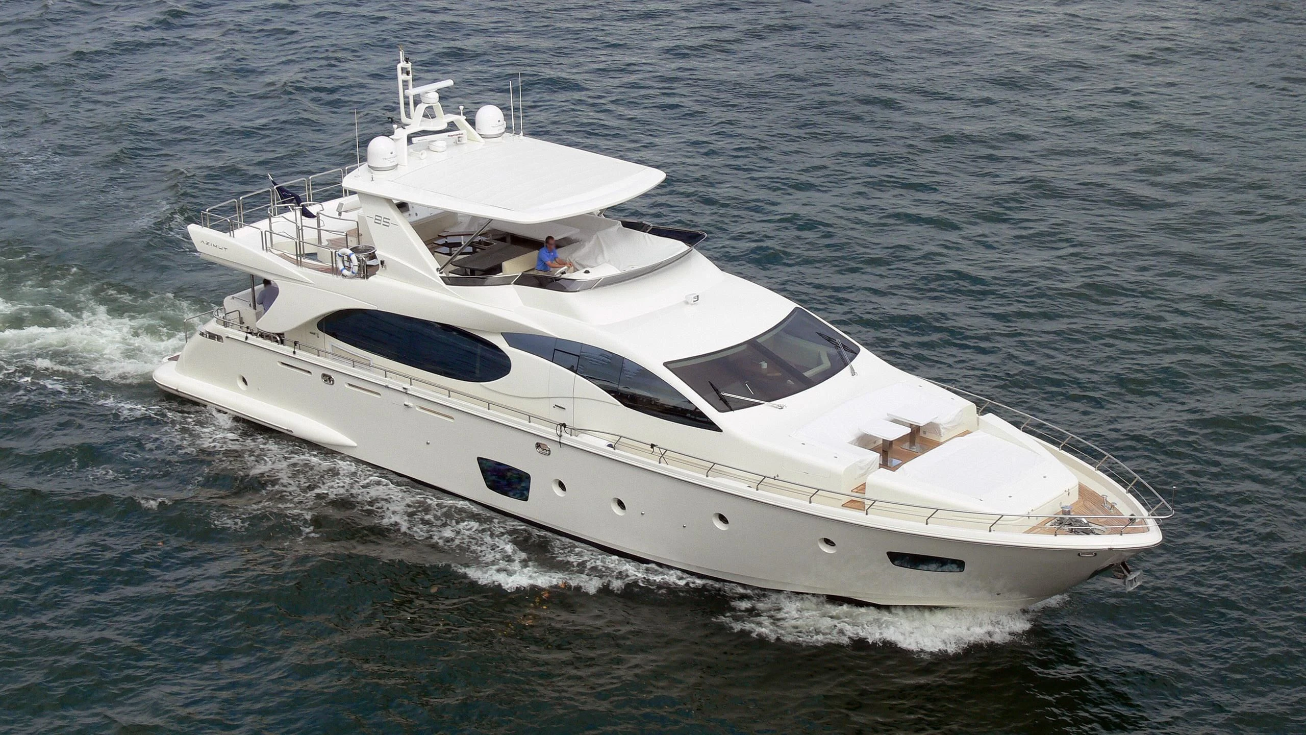 a white yacht in the water aboard DIVA Yacht for Sale