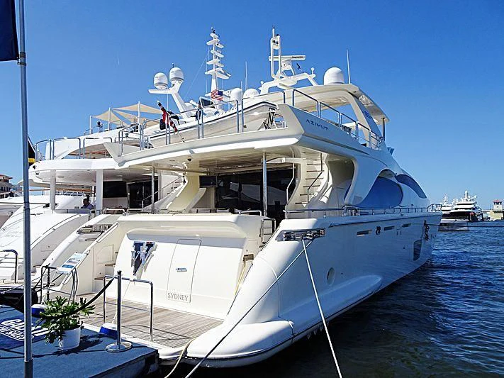 a large white boat in the water aboard DIVA Yacht for Sale