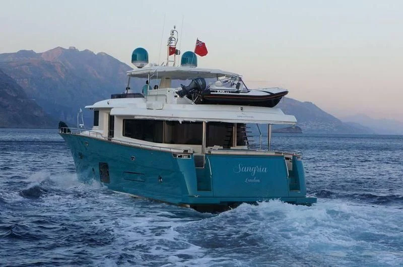 a boat on the water aboard SANGRIA Yacht for Sale