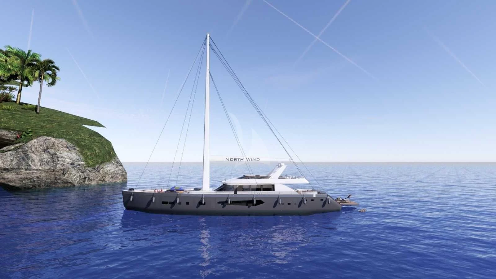a boat on the water aboard NORTH WIND Yacht for Sale