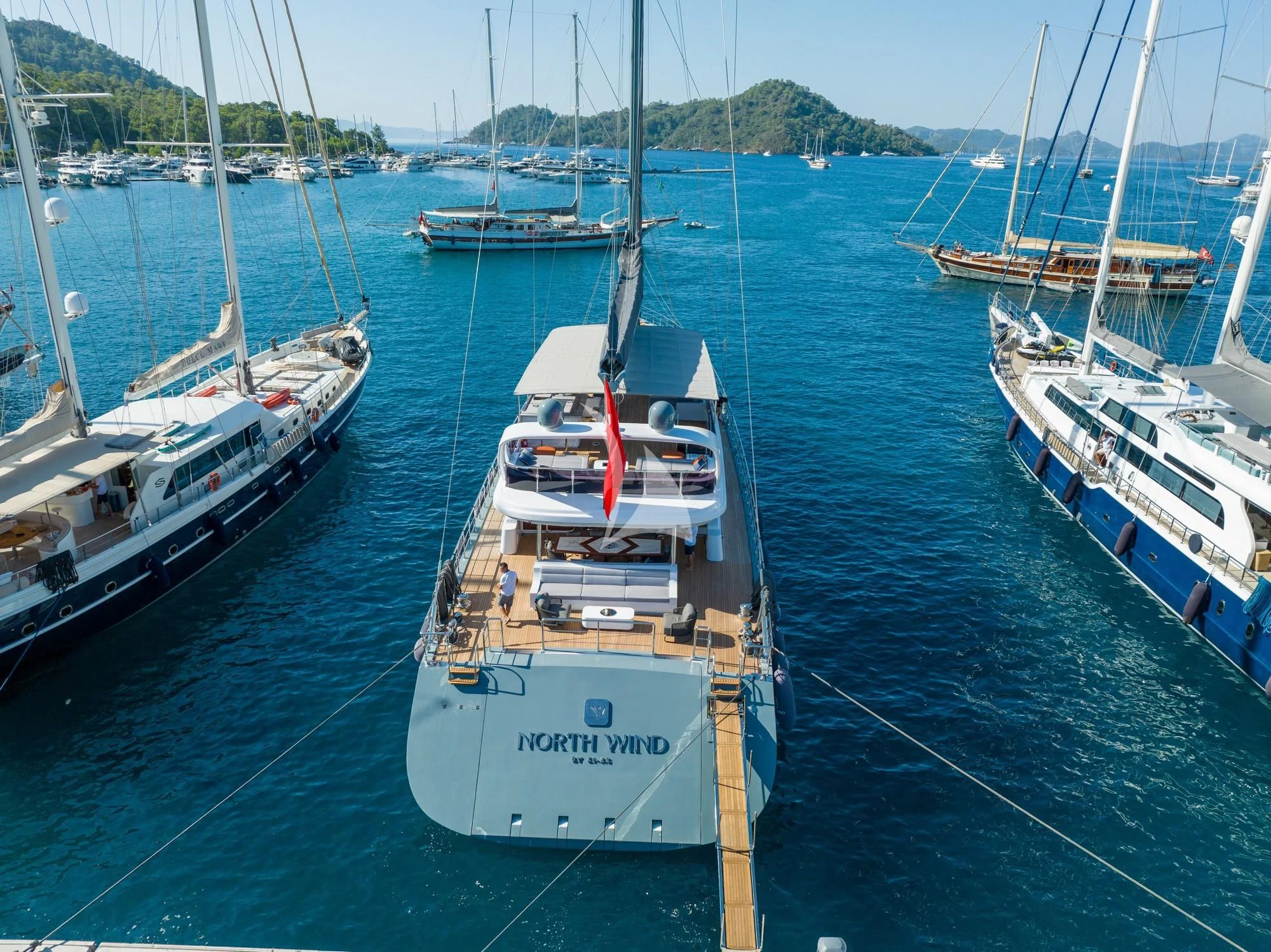 a boat in the water aboard NORTH WIND Yacht for Sale