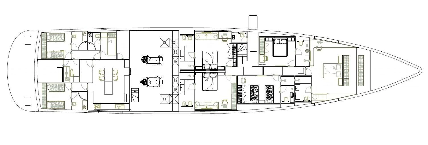 diagram, engineering drawing aboard NORTH WIND Yacht for Sale