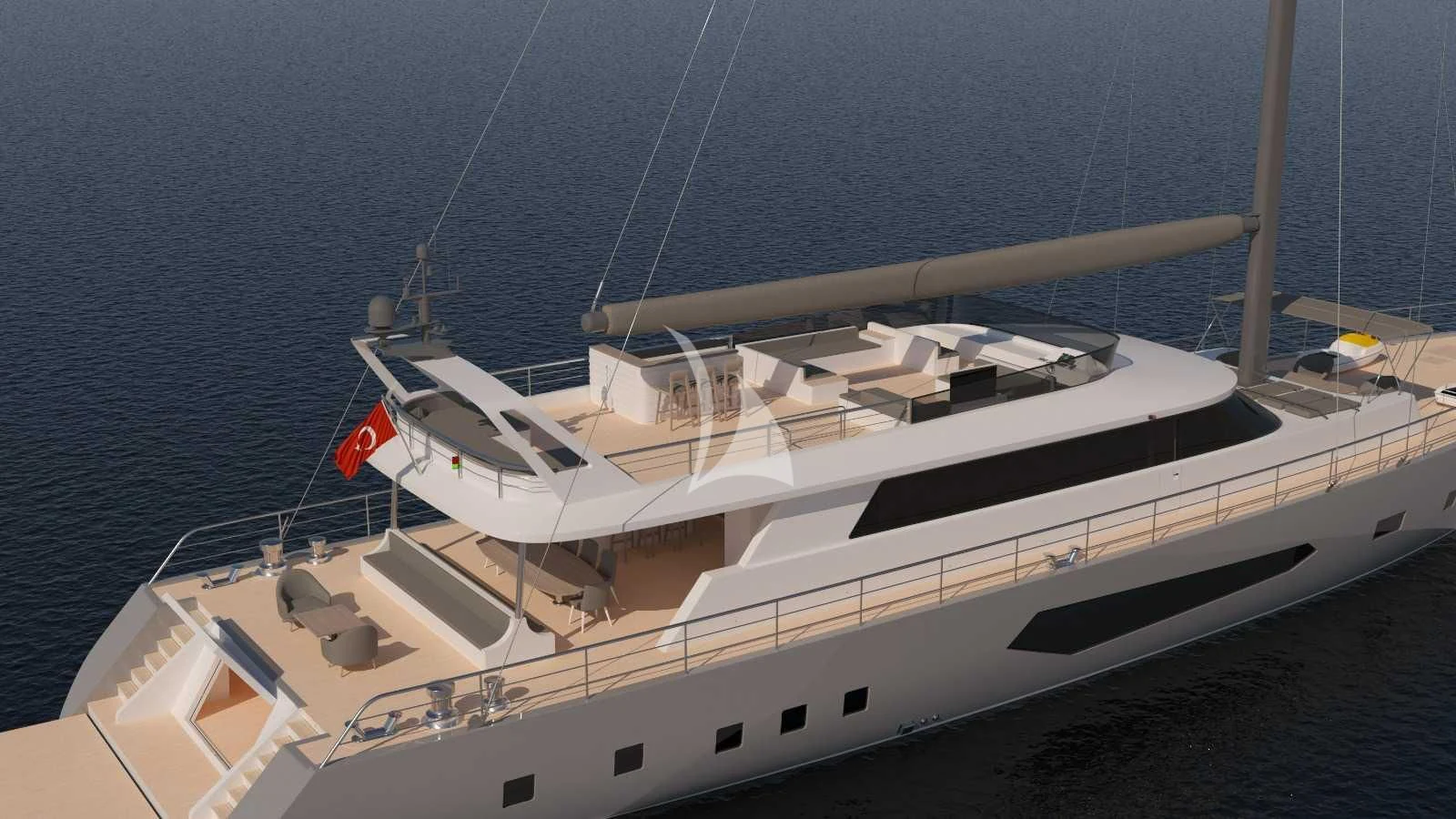 a white yacht on the water aboard NORTH WIND Yacht for Sale