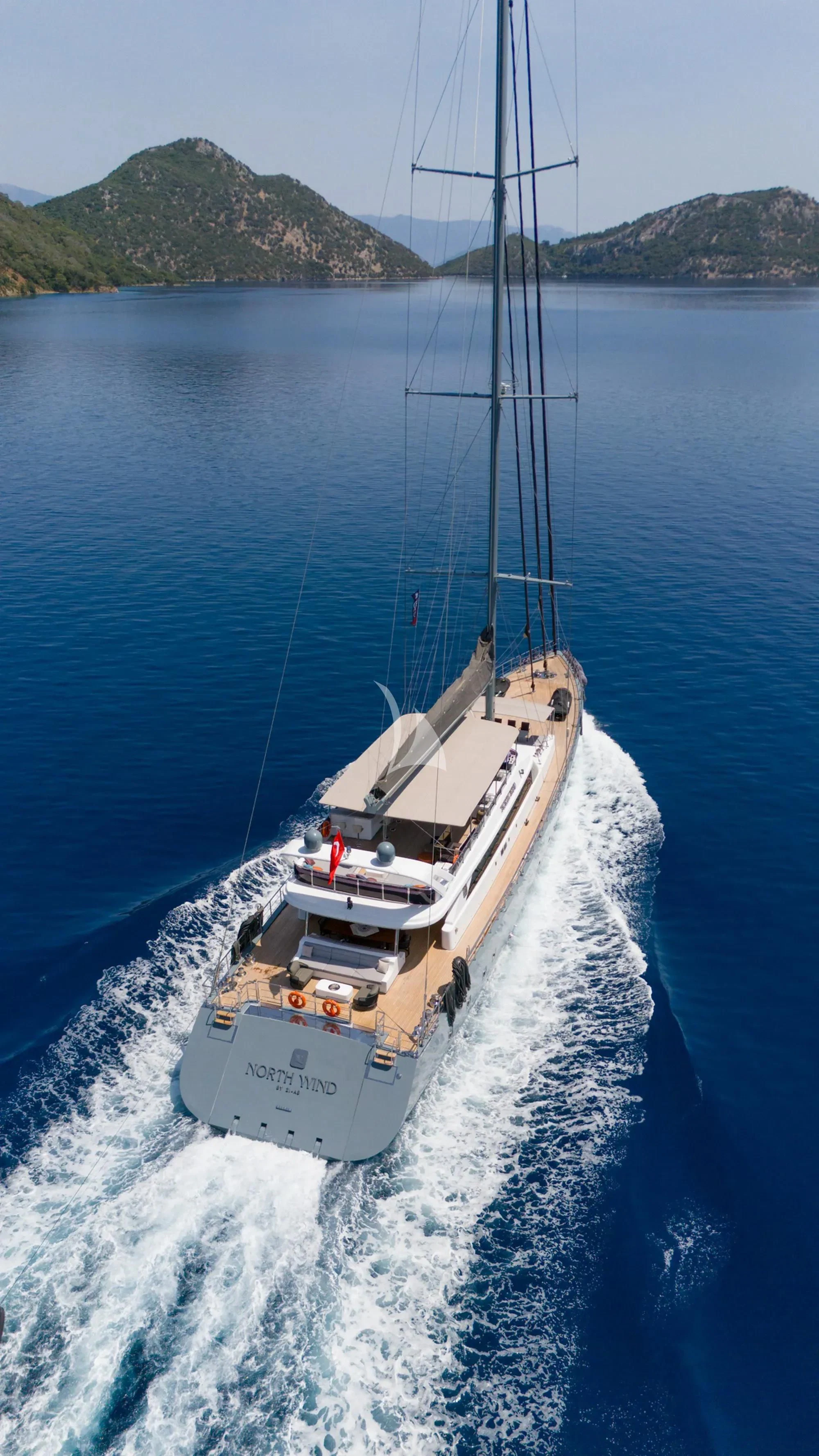a boat on the water aboard NORTH WIND Yacht for Sale